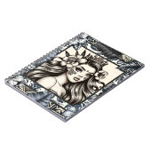 Polynesischer Prinzessin Blauer Blumenstamm Notizblock (Linke Seite)