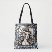 Polynesischer Prinzessin Blauer Blumenstamm Tasche (Vorderseite)