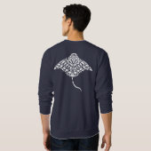 Polynesischer Tattoo Manta Ray Sweatshirt (Schwarz voll)