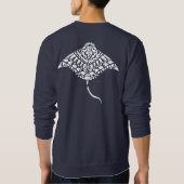 Polynesischer Tattoo Manta Ray Sweatshirt (Rückseite)