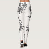 Polynesischer Tattoo Schwarz-weiße Line Art Leggings (Rückseite)
