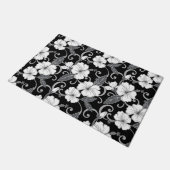 POLYNESISCHER TRAAM (SCHWARZ) FUßMATTE (Schrägansicht)