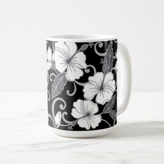 POLYNESISCHER TRAAM (SCHWARZ) KAFFEETASSE (VorderseiteRechts)