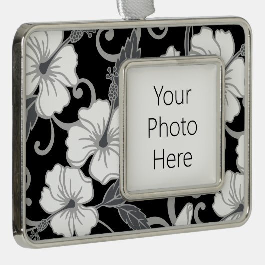 POLYNESISCHER TRAAM (SCHWARZ) Rahmen-Ornament SILBER (Rechts)