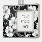 POLYNESISCHER TRAAM (SCHWARZ) Rahmen-Ornament SILBER (Links)