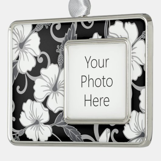 POLYNESISCHER TRAAM (SCHWARZ) Rahmen-Ornament SILBER (Links)