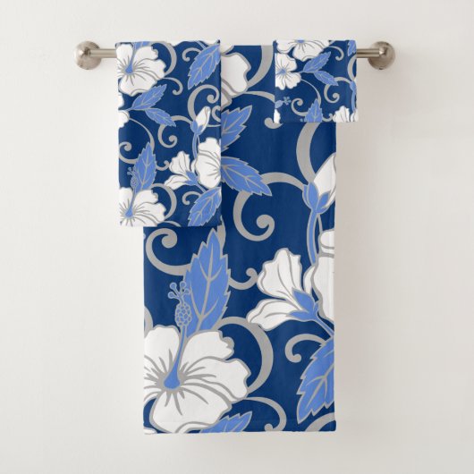 POLYNESISCHER TRAUM (BLAU) BAD TOWEL SET (Insitu)