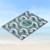 Polynesisches Beach Waves and Blume Ocean Pattern Notizblock