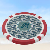 Polynesisches Beach Waves and Blume Ocean Pattern Pokerchips