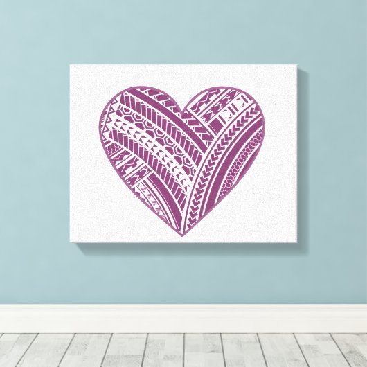 Polynesisches Herz Leinwanddruck (Insitu (Holzboden))