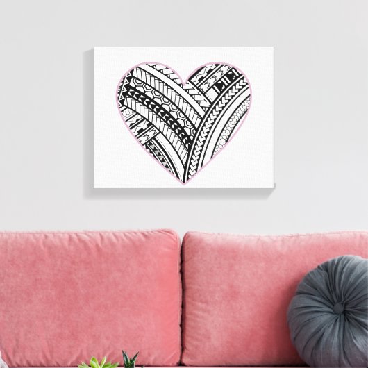 Polynesisches Herz Leinwanddruck (Insitu (Wohnzimmer))