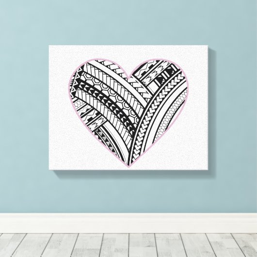 Polynesisches Herz Leinwanddruck (Insitu (Holzboden))