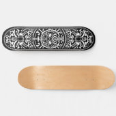 Polynesisches Stammes- Gesicht Schwarzweiss Skateboard (Horizontal)