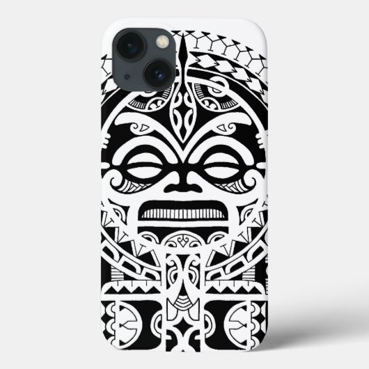 Polynesisches Tätowierdesign mit Ki-Maske Case-Mate iPhone Hülle (Rückseite)