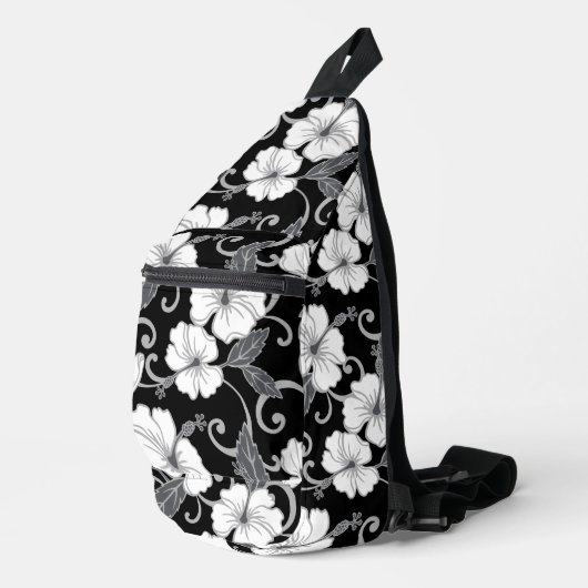 POLYNESISCHES TRAUMPATTER IN SCHWARZ CROSSBODY BAG (Rechte Ecke)