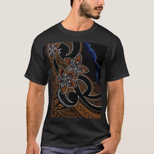 Polynesisches Tribal-Design T-Shirt (Vorderseite)