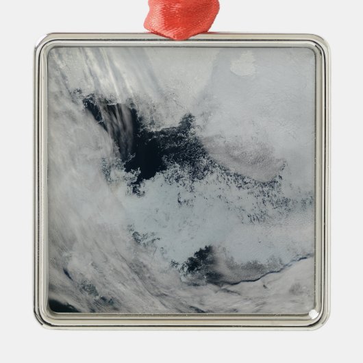 Polynya (offenes Wasser) im Beaufort Meer Silbernes Ornament (Vorne)