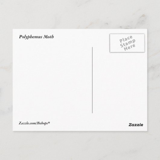 Polyphemus Moth Postkarte (Rückseite)