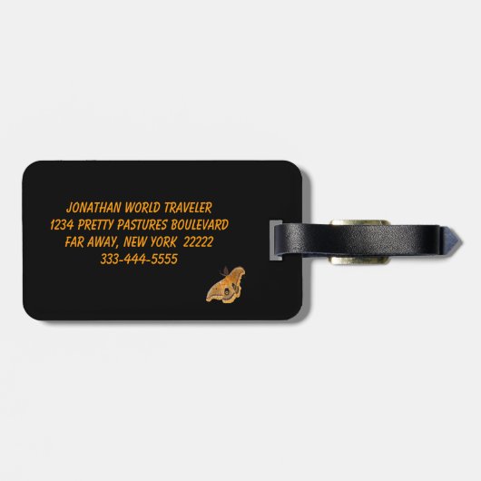 Polyphemus Motte Gepäckanhänger (Rückseite horizontal)