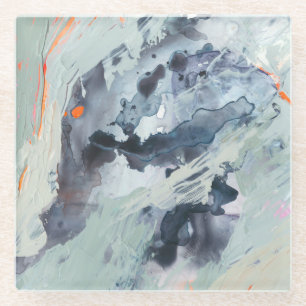 Polyphonisches Meer - Blau Glasuntersetzer