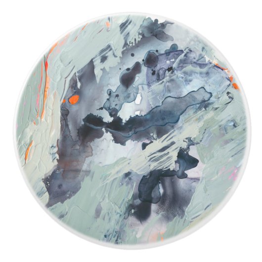 Polyphonisches Meer - Blau Keramikknauf (Vorderseite)