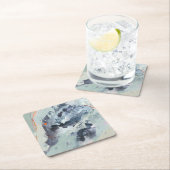 Polyphonisches Meer - Blau Rechteckiger Pappuntersetzer (Vor Ort)