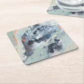 Polyphonisches Meer - Blau Rechteckiger Pappuntersetzer (angewinkelt)