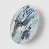 Polyphonisches Meer - Blau Runde Wanduhr (Winkel)