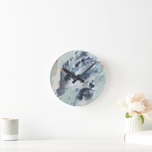 Polyphonisches Meer - Blau Runde Wanduhr (Zuhause)