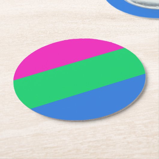 Polysex Pride Flag Runder Pappuntersetzer (Angewinkelt)