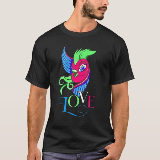 Polysexual Bird Poly Pride LGBTQ Love T-Shirt (Vorderseite)