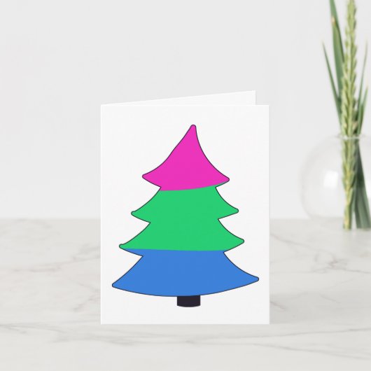 Polysexual Pride Holigay Tree Card Karte (Vorderseite)