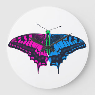 Polysexual Stolperflagge Frack Butterfly Große Wanduhr