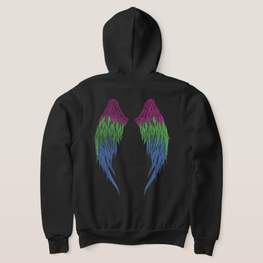 Polysexuelle Flagge - Engel Wings Hoodie (AblageHinten)
