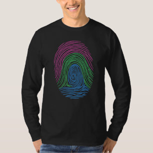 Polysexuelle Stolperflagge Fingerprint Polysexual T-Shirt