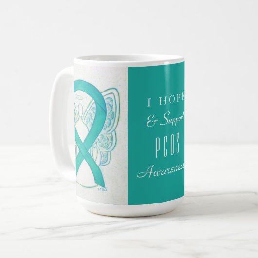 Polyzystisches Ovarialsyndrom (PCOS) Angel-Tasse Kaffeetasse (Vorderseite Links)