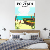 Polzeath, Cornwall Seaside Reiseplakat Leinwanddruck (Insitu (Schlafzimmer))