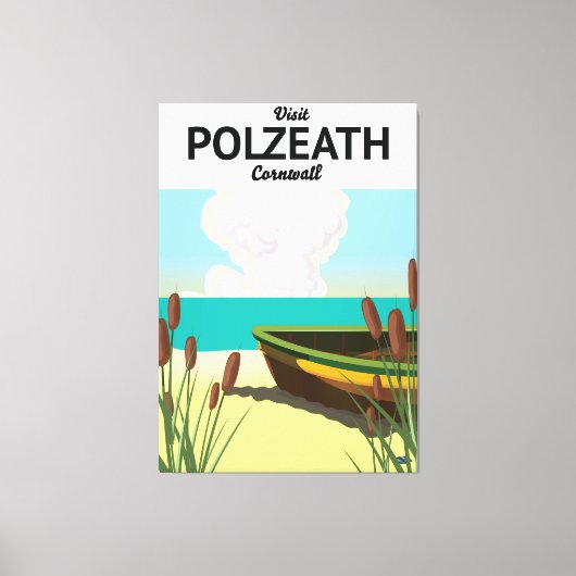 Polzeath, Cornwall Seaside Reiseplakat Leinwanddruck (Vorderseite)
