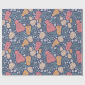 Pom Beanie Kaffee Weihnachtsfeiertag Geschenkpapier (Flach)