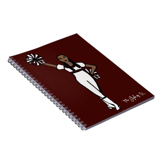 Pom Dancer White Burgundy Accent P Notizblock (Rechte Seite)