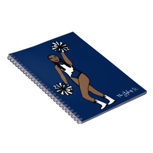 Pom Dancer White Navy Notebook P Notizblock (Rechte Seite)