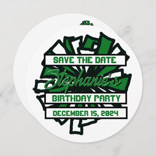 Pom Pom #6 Einladung (Vorne/Hinten)