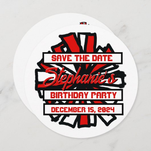 Pom Pom #7 Einladung (Vorne/Hinten)