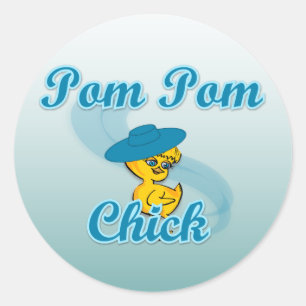 Pom Pom Chick #3 Runder Aufkleber
