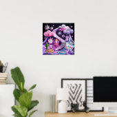 Pom Pom Clouds Dreamy Surreal Poster (Heimbüro)