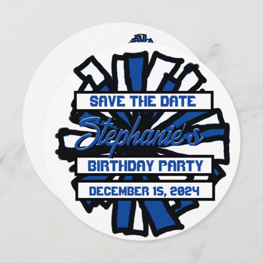 Pom Pom Flat Einladung, #2 Einladung (Vorne/Hinten)