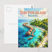 Pom Pom Insel Malaysia Postkarte (Vorne/Hinten)