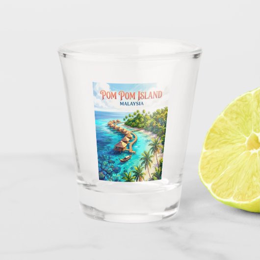 Pom Pom Insel Malaysia Schnapsglas (Vorderseite)