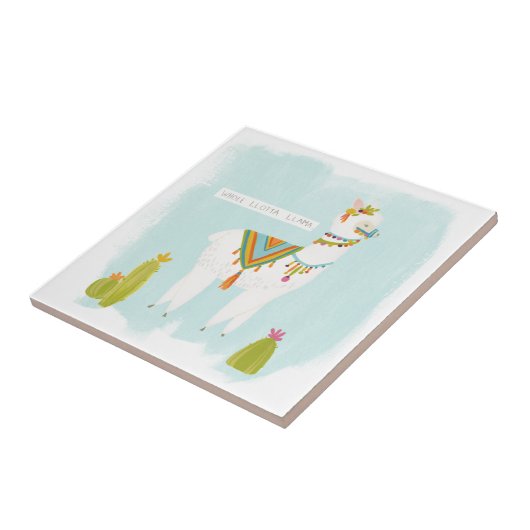 Pom Pom Llama Rama - ganz Lotta Llama Fliese (Seite)