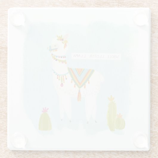 Pom Pom Llama Rama - ganz Lotta Llama Glasuntersetzer (Rückseite)